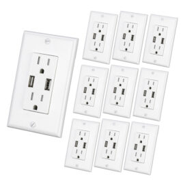 3.1A USB Wall Outlet 10pack