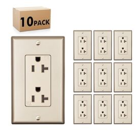 Decorator Receptacle Outlet 20A Golden 10Pack