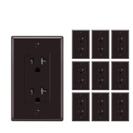 Decorator Receptacle Outlet 20A Brown 10Pack